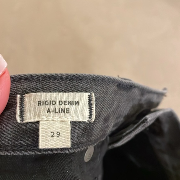 Madewell Charcoal A-Line Skirt with Frayed Hem - Picture 3 of 4